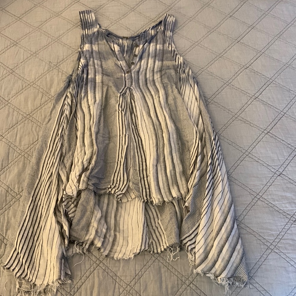 Free People Flowy Sleeveless Striped Tunic Top - size small